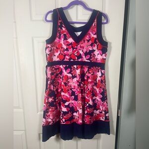 Lands End Floral Pink and Blue Dress